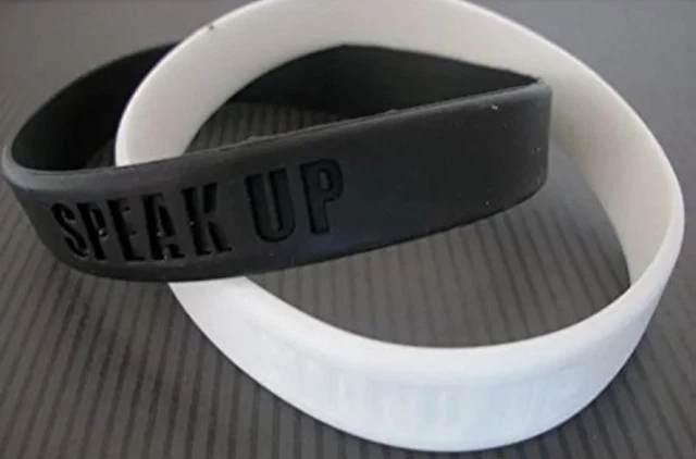 GENUINE 2005 NIKE Stand Up Speak Up Adult Wristband, Black/White