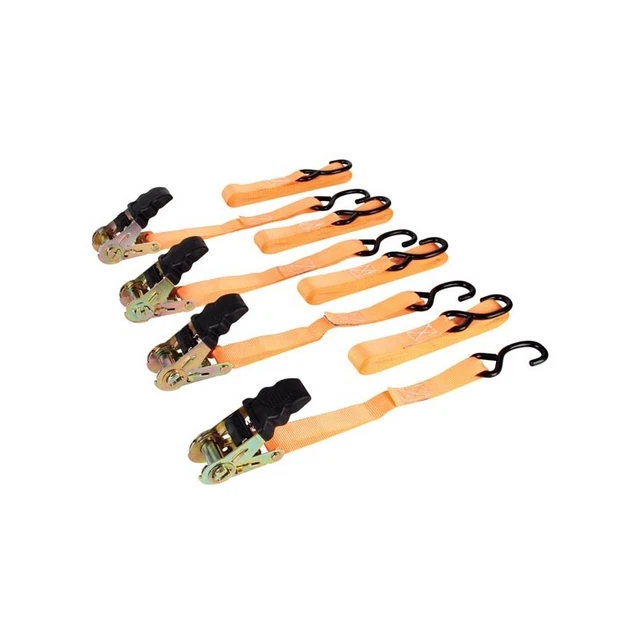 Sangle D'Arrimage Avec Tendeur À Cliquet 500 Kg - 25 Mm X 5 M - 4 Pcs