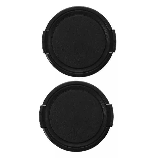 2X Camera Plastic Side Pinch Clip on Front Lens   Cover Black 49mm L1I88952