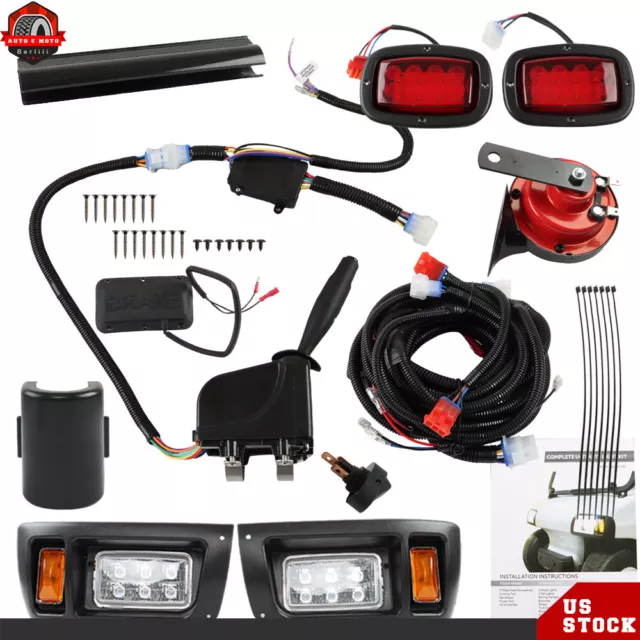 Golf Cart LED Light Kit For Club Car DS W/ Headlight Tail Lights Horn Brake 12V