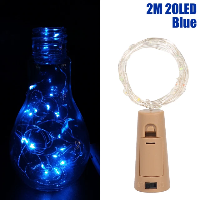 10X 20LED Fairy Light Wine Bottle String Lights Cork Copper Wire Christmas Decor