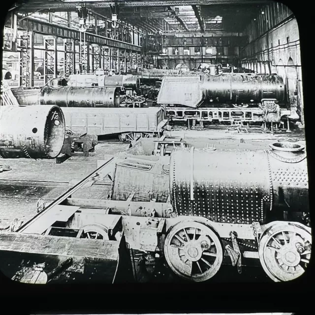 Vtg Keystone Magic Lantern Glass Slide Photo Baldwin Locomotive Works PA