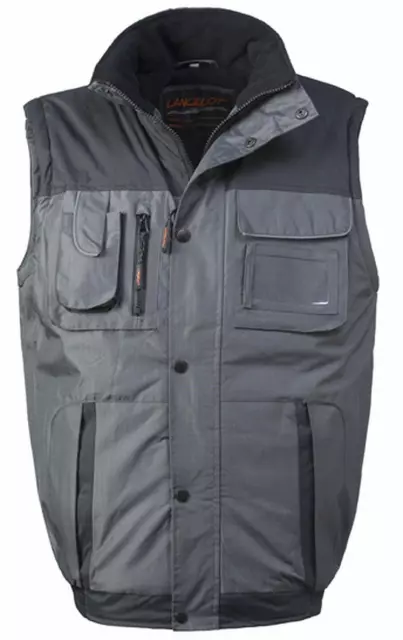 HH687 GRIGIO NERO L 116464 Gilet Da Lavoro Multitasca Imbottito Impermeabile Gri