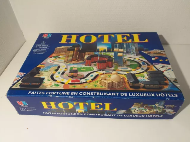 JEU DE SOCIÉTÉ Hotel jeux MB 1996 vf 99% complet BE avec lampadaires milton  EUR 20,00 - PicClick FR