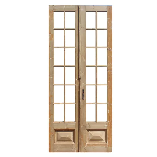 Antique Pair of Salvaged 42" French Double Doors, Early 1900's, NED1830