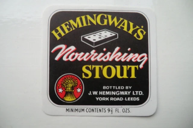 MINT HEMINGWAY LEEDS NOURISHING STOUT 9 2/3 fl oz BREWERY BEER BOTTLE LABEL