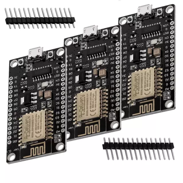 3 X Nodemcu Wifi Lolin V3 ESP8266 ESP-12F Development Board with CH340 Unsoldere