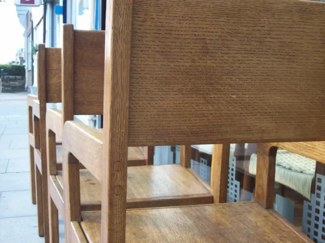 Pair of 1940s Handmade English Oak Vintage Carver/Side Chairs 3