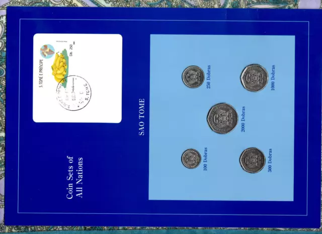 Coin Sets of All Nations Sao Tome 1997 UNC 2000,1000,500,200,100 Dobras Bananas