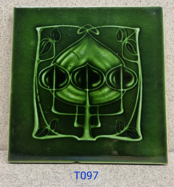 Antique fireplace tile, art nouveau