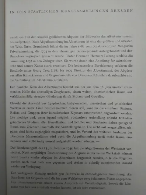 Katalog der Gipsabgüsse, Staatliche Kunstsammlungen Dresden, Albertinum, 1953