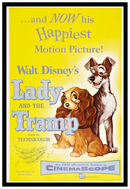 Lady And The Tramp 1956 Disney Framed Movie Poster Print Cinema A1 & 60X40Cm 2