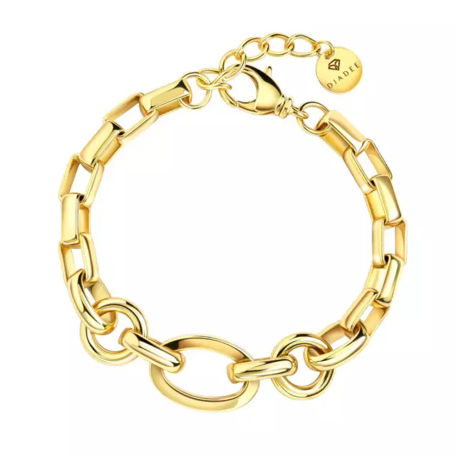 Damen Armband Gold vergoldet 24 Karat 999 Gelbgold Messing WASSERFEST B6167DL