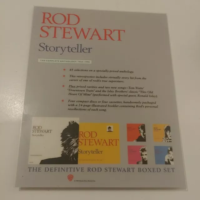 Rod Stewart Storyteller Stand Up Display Collectables Promotional Cd 1989 Ad