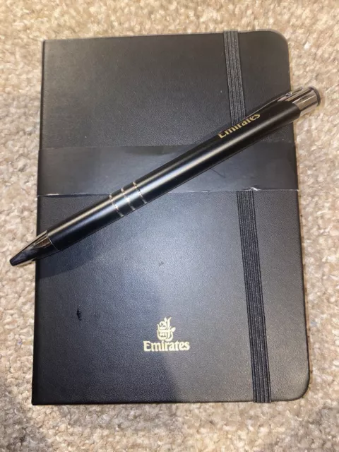 Emirates Airline First Class Leather Note Book And Pen New