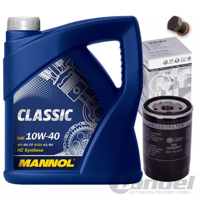 VW ÖLFILTER + MANNOL 10W40 ÖL 1.6-2.0 für VENTO T4 PASSAT GOLF 3 4 AUDI A4 A6