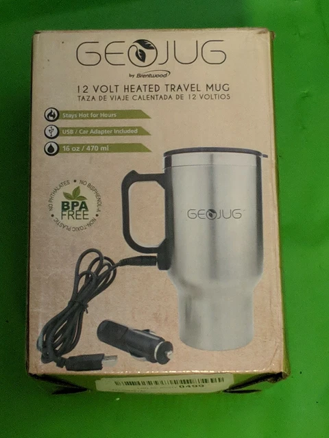 Brentwood Appliances CMB-16C GEOJUG 16-Ounce Stainless Steel 12-Volt Heated T...
