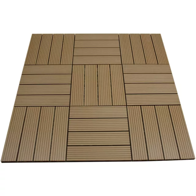 WPC Bodenfliese Terrassenfliesen 30x30cm Holzfliesen Balkon Klickfliese 11 Stk