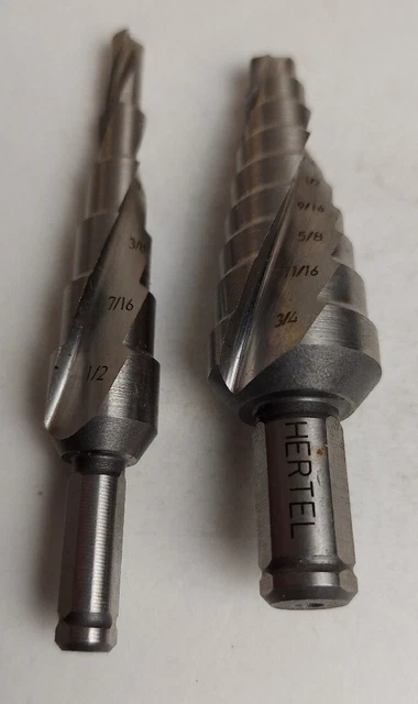 2 Hertel Step Drill 1/4”-3/4" and 3/16" '- 1/2" BRAND NEW