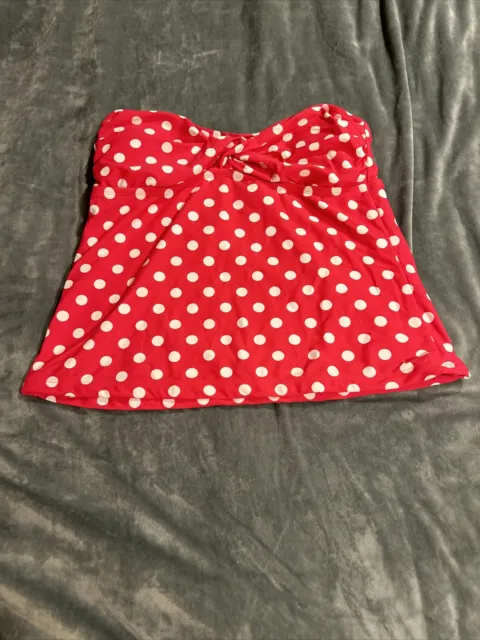 Mossimo Large Women’s Polka Dot Red & White Strapless Tankini Swim Top