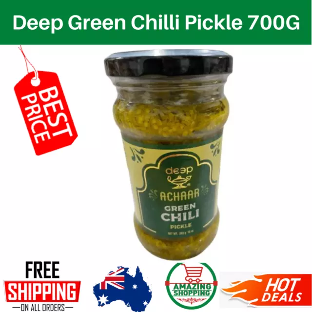 Deep Green Chilli Pickle 700G