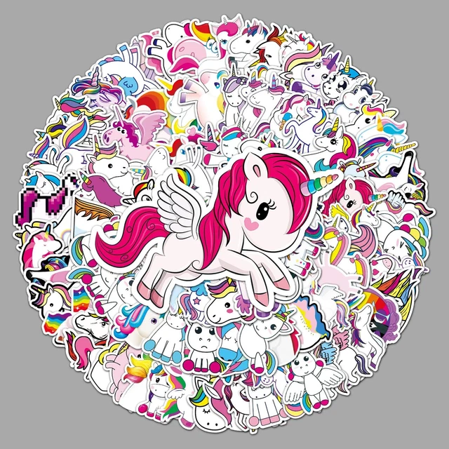50 Adesivi Arcobaleno A Forma Di Coniglio In PVC Per Personalizzare Borraccia, Laptop E Smartphone
