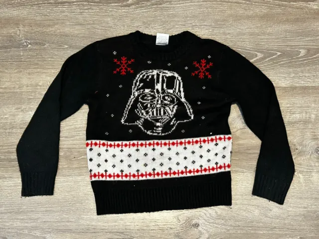 Star Wars Boys Sweater Christmas Darth Vader Ugly Fair Isle Size S