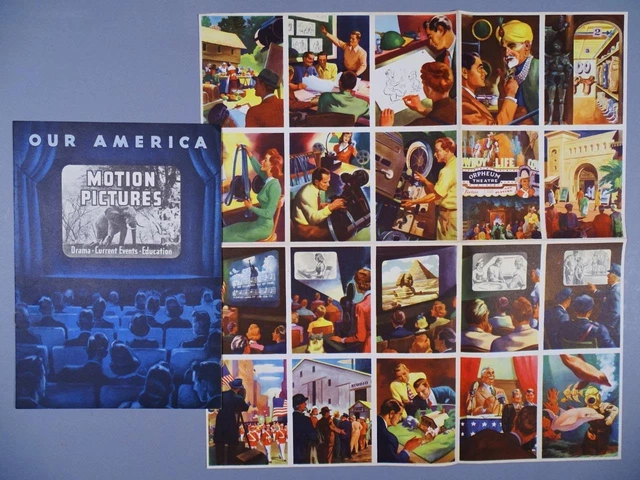 1943 Coca Cola Our America Motion Pictures for Students 20 stickers Unused Blak5