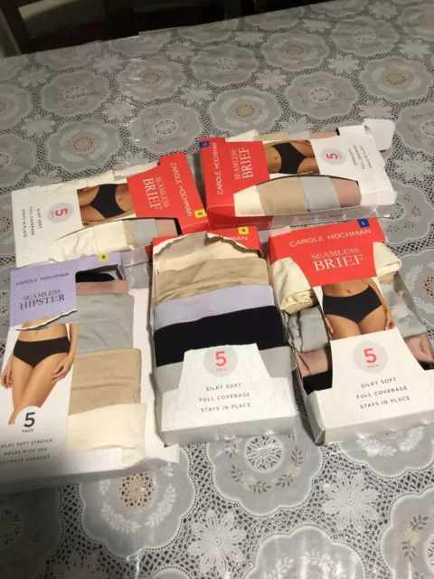 CAROLE HOCHMAN Ladies Seamless Brief Underwear Assorted 5