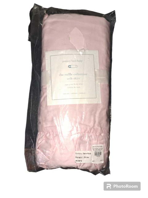 Pottery Barn Baby Kids  Ruffle  Crib Skirt  28”x52” Blush NWT pink