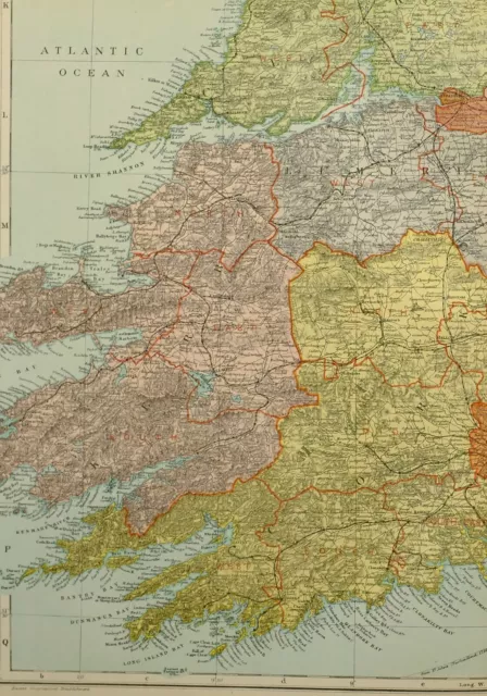 1902 Map South Ireland Cork Dublin Waterford Limerick Clare Kerry Kilkenny 2