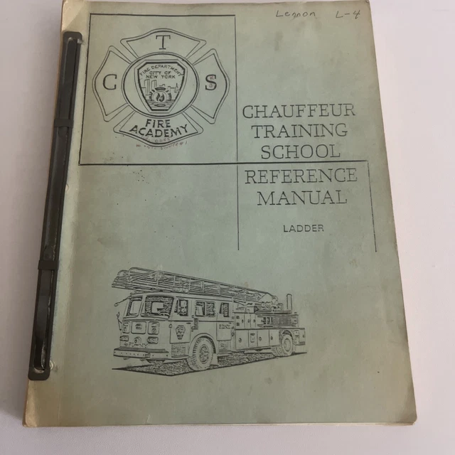 VINTAGE FDNY CHAUFFEUR Training Manual 1986 Ladders Aerialscope 60.00