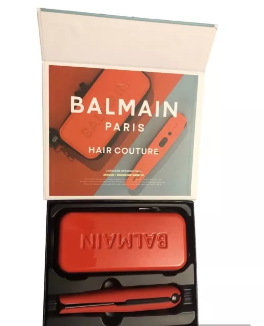 Balmain Paris cordless hair straightener Limited edition Red/ Orange New in box