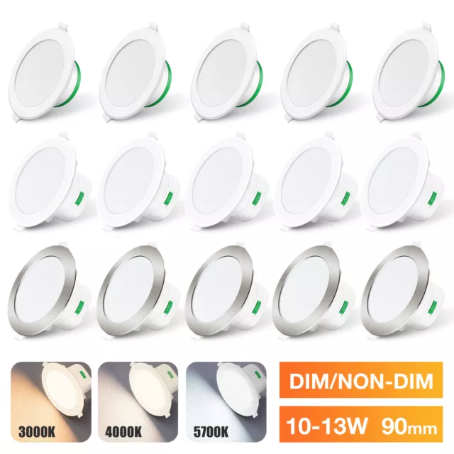 10W/12W/13W LED Downlight 90mm Tri Color Changeable Dimmable Recessed Light