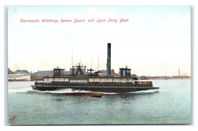 Postcard Dartmouth, Winthrop, Revere Beach & Lynn Ferry Boat T32