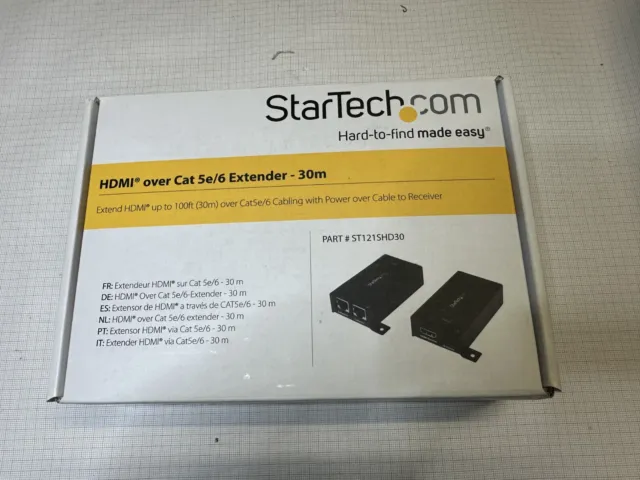 Startech HDMI OVER CAT 5e/6 EXTENDER ADAPTER KIT 30m ST121SHD30 UTP IR Verlänger