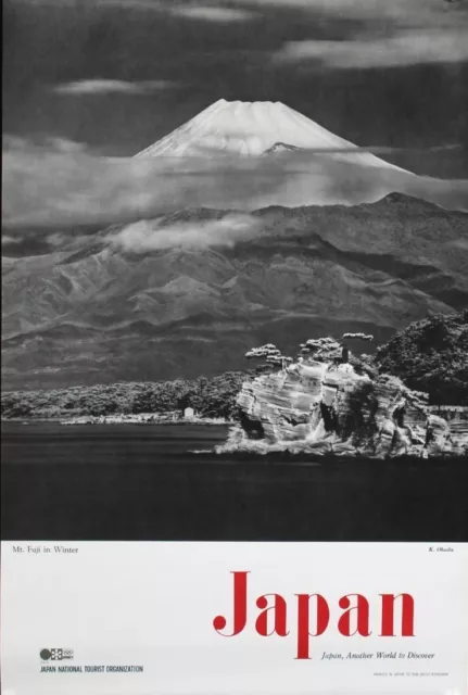JAPAN MOUNT FUJI Vintage 1972 Travel SAPPORO Olympics poster 20x29 NM