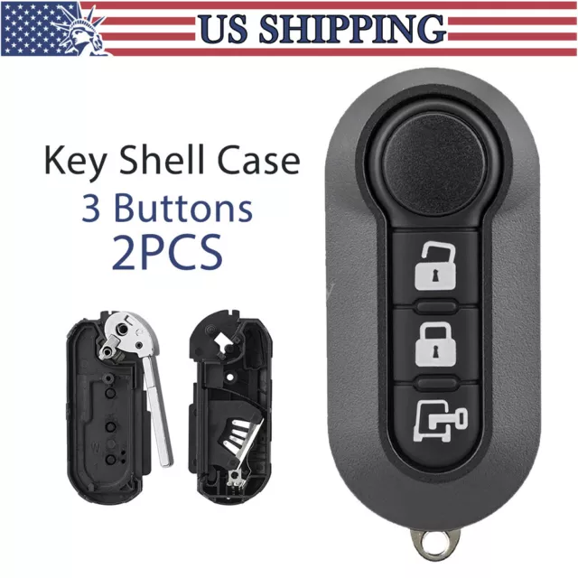 Flip Remote Key Shell Case Fob 3 Button for Ram Promaster 1500 for Fiat 500 500L