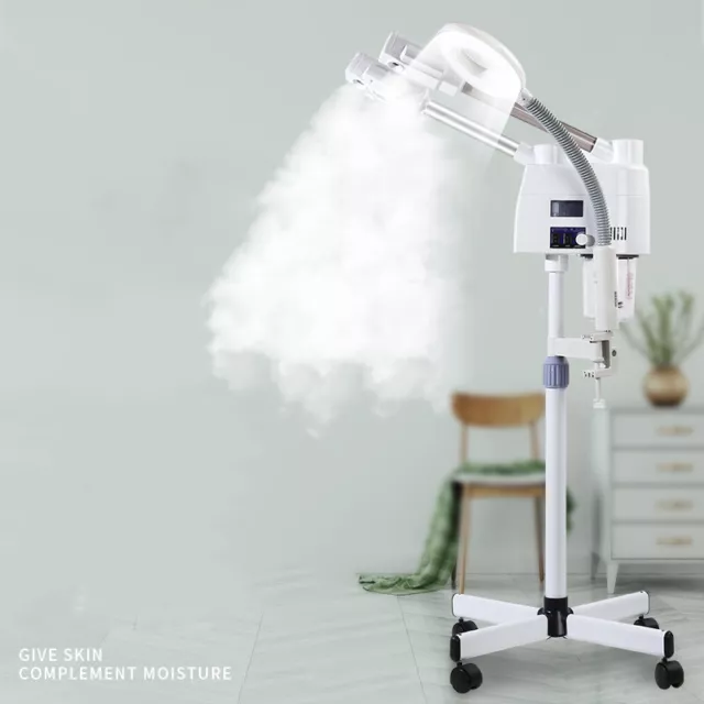 3 IN 1 Hot and Cold Facial Steamer Nano Mist Spray Home Sauna Spa With LED Lamp