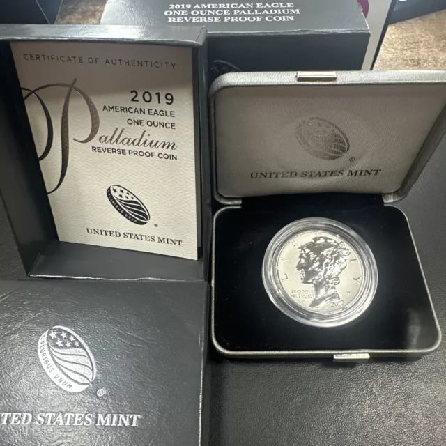 2019-W $25 Palladium Eagle 👀 Reverse Proof Finish  👀 1 Oz Coin Oz .9995 W/ Ogp