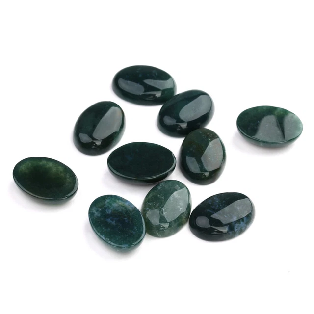 10 Pcs Green Stone Cabochons Jewelry Time Accessories Ceramic Tile Gems Dome