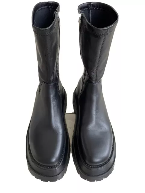 Burberry 'Hurr' Stretch-Leather Ankle Boots / Black / Women size 38