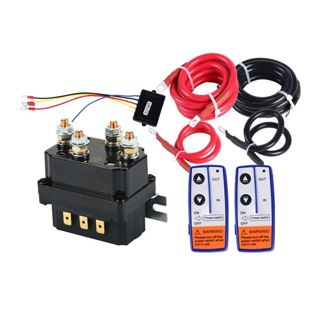 Kit de Relais de Treuil de Véhicule Industriel 12 V 250 A, Kit de Télécommande de Relais de Treuil, Ensemble de Contacteur de Remplacement de Solénoïde avec Kit de Relais de Treuil de Véhicule Industriel 12 V 250 A, Kit de Télécommande de Relais de Treuil, Ensemble de Contacteur de Remplacement de Solénoïde avec