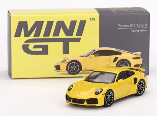 PORSCHE 911 Turbo S - racing yellow - Mini GT 1:64