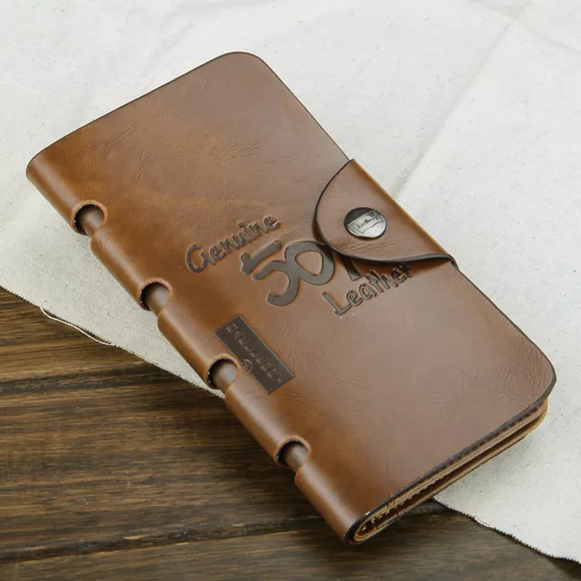 Leather Wallet Cowhide, Casual Bifold Buttoned Wallet For Men's