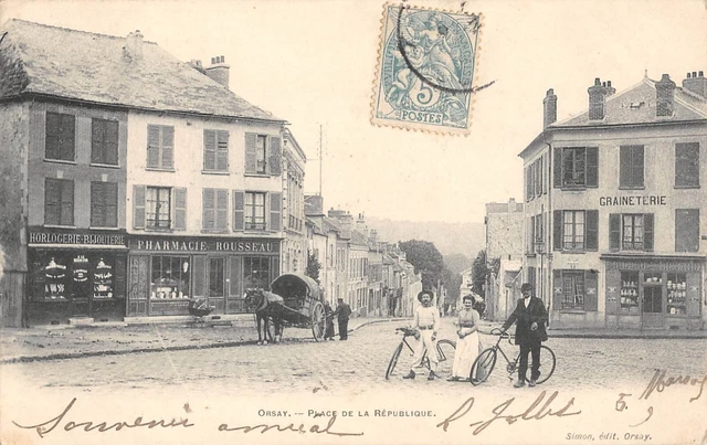 Cpa 91 Orsay / Place De La Republique / Pharmacie Rousseau