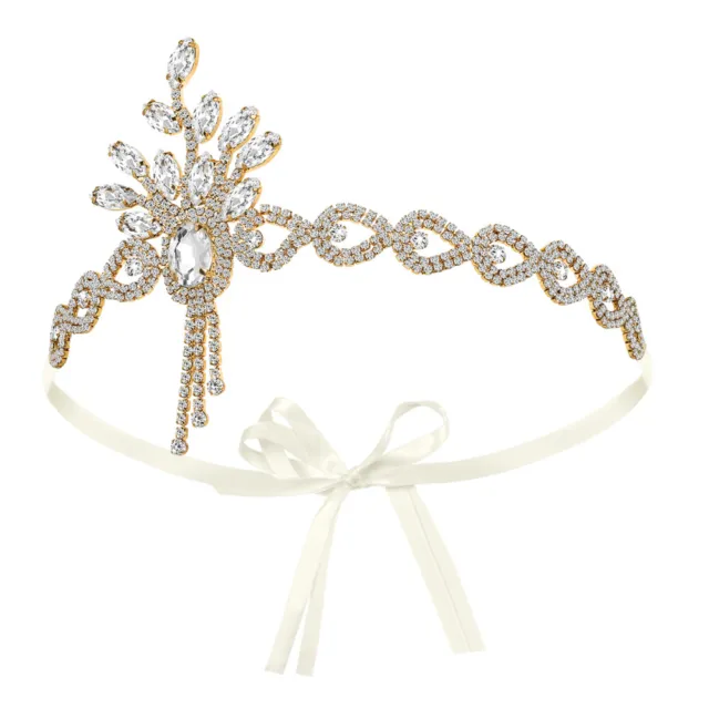 Women's Wedding Headpiece Gold Hair Accessories 1920s Flapper Headband