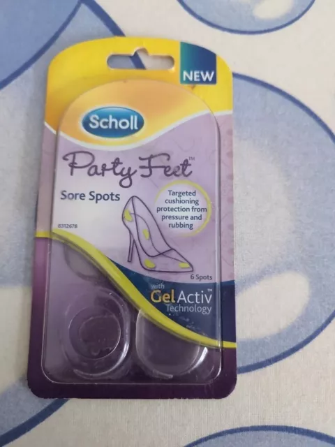 Scholl Party Feet Invisible Gel Sore Spots x6 - NEW