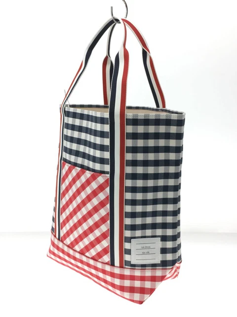 Thom Browne.York Tote Bag/s/Nvy Red/Check