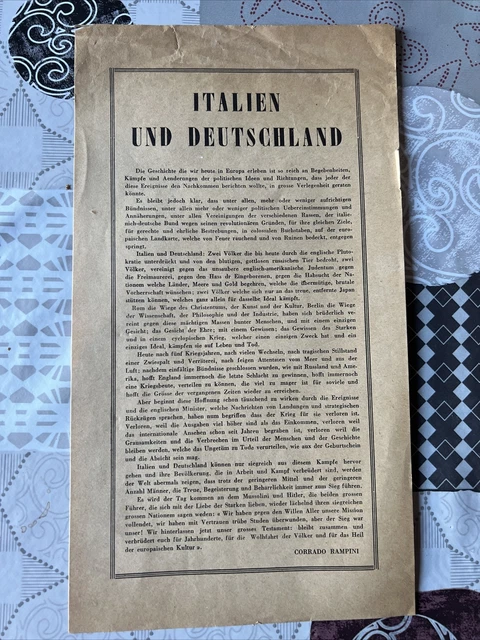 Volantino Propaganda Repubblica Sociale Rsi R.s.i Italien Und Deutschland